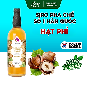 Siro Hạt Phỉ Pomona Hazelnut Syrup Nguyên Liệu Pha Chế Hàn Quốc Chai Thủy Tinh 1 lít