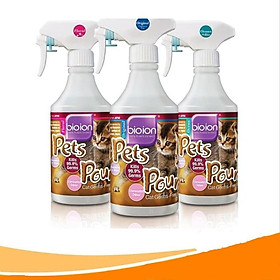 PETS POUNCE -xịt khử mùi -kháng khuẩn vệ sinh chuồng bioion 500ml