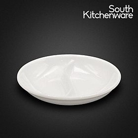 Chén chấm 2ngăn 10.5cm Jasmine lys Trắng Ngà sứ tráng men cao cấp Minh Long - 10