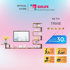 Kệ tivi treo tường phòng khách phong cách tối giản SMLIFE Trixie