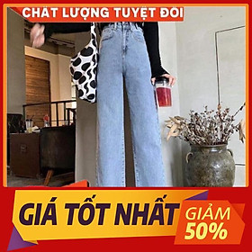 Quần bò ống rộng kèm thắt lưng xích