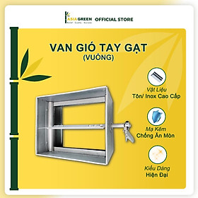 ASIA GREEN - Van Gió Tay Gạt Vuông, Điều Chỉnh Lưu Lượng Gió, Mạ Kẽm Chống Ăn Mòn Hàng chính hãng (Giá bao gồm VAT)
