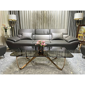 Mua Sofa băng da bò Italy Juno sofa màu xám – SFBCT21 3m hàng cao cấp chuẩn da bò nhập khẩu Ý