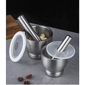 Mua Bộ Chầy Cối Nguyên Khối Inox 304 Dáng Ly Cao Cấp