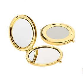 2 X Travel Portable Folding Makeup Mirror Round Compact Pocket