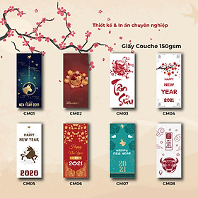 HOT COMBO 40 BAO LÌ XÌ 2021 TÂN SỬU - GIẤY COUCHE 150