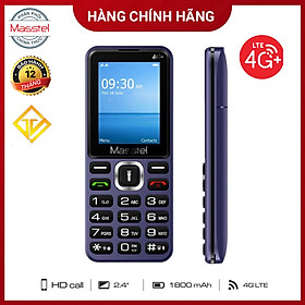 Điện thoại Masstel izi T2 4G, Màn hình 2.4 inch, Đèn pin siêu sáng, Loa to