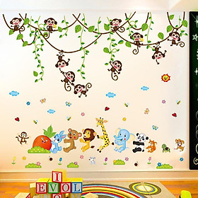 Mua 20 mẫu Combo 2 decal dán tường động vật cho bé