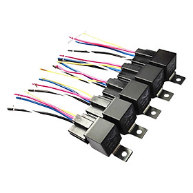 5 Pin SPDT Relay Color labeled Wires Automotive 5pcs 12V