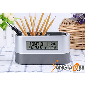 Mua Đồng hồ để bàn đa năng kiêm xem giờ  báo thức  hộp đựng bút siêu tiện lợi Version 3 (Tặng móc khóa tô vít đa năng 3in1)