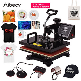 Aibecy 12 * 15 Inch Combo Heat Press Machine 5 in 1 Sublimation Heat Transfer Multifunction Machine 360-degree Rotation