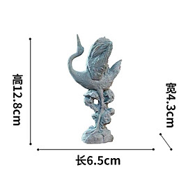 Tượng Chim Hạc Tiên Bằng Đá Sa Thạch Xanh Dùng Trang Trí Tiểu Cảnh, Bonsai, Thủy Sinh Bể Bán Cạn Terrarium