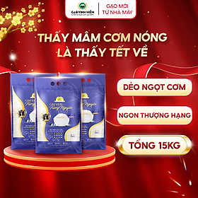 Combo 3 túi Gạo ST25 5kg Vinh Hiển - Tiết kiệm, dẻo mềm, thơm lá dứa