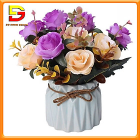 Mua Hoa Giả  Chậu Hoa Mini Để Bàn Cắm Sẵn Nhiều Mẫu Siêu Đẹp Trang Trí Bàn Trà  Kệ Tủ  Quán Cafe DG-26