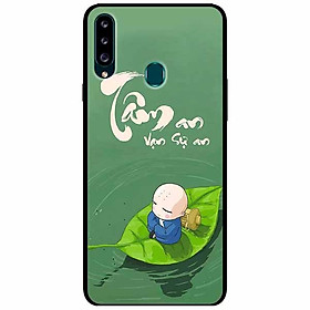 Ốp lưng dành cho Samsung A20s mẫu Tâm Chiếc Lá
