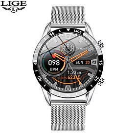 Lige Luxury Full Circle Touch Màn hình Men SMART WATCH BLUETOOTH CALL BAN SEELE BAN SẮC CHO PHỤ HUYNH TOPTNESS WATCH FOR ANDROID IOS