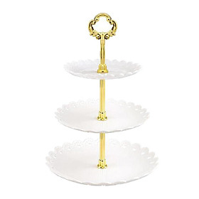 Plastic 3 Tier Cake Stand Round Display Storage Rack Home Decor White