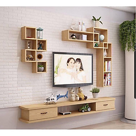 Mua SET KỆ TIVI TREO TƯỜNG PHÒNG KHÁCH - NT704A - MÀU SỒI