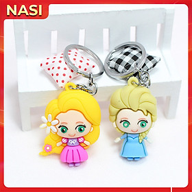 Móc khóa cute dễ thương NASI hình công chúa đáng yêu màu bền đẹp dùng làm móc khóa cặp đi học balo móc chìa khóa