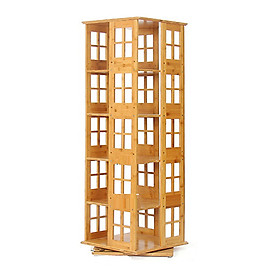 KỆ SÁCH XOAY 360 ĐỘ BẰNG GỖ MẪU CHỮ ĐIỀN 6 TẦNG TRANG TRÍ PHÒNG KHÁCH PHÒNG LÀM VIỆC (37 x 37 x 175)