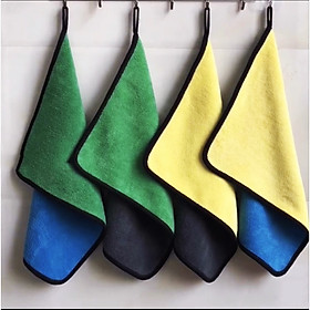 Mua Combo 5 khăn lau tay  lau bếp đa năng có móc treo mềm mịn siêu thấm : KT 30x40cm