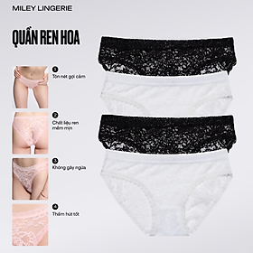 Combo 4 Quần Lót Ren Miley Lingerie Màu Trắng Đen - FLS03 - L