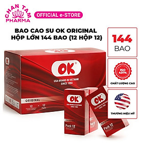 Bao cao su OK không mùi original hộp 144 cái 12 hộp nhỏ