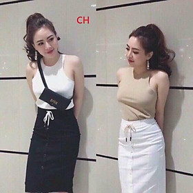 Hình ảnh Áo ba lỗ ngược dáng croptop body co giãn 4 chiều