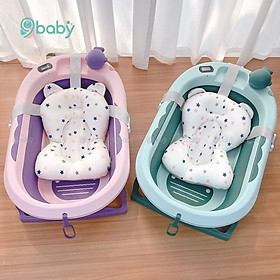 Thau tắm/Chậu tắm gấp gọn 9BABY size lớn, tiện dụng kèm phao cho bé yêu 9BABY - hàng chính hãng - Màu hồng kèm phao