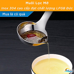 Mua Muôi Canh Lọc Tách Dầu Mỡ Inox 304 Cao Cấp Đạt Chất Lượng Đức SSGP
