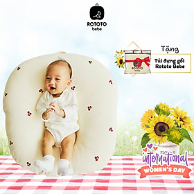 Gối chống trào ngược Rototo bebe nhập khẩu chất liệu cotton mềm mại khắc phục tình trạng trào ngược sơ sinh