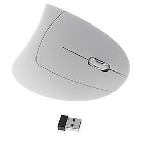 6D 2.4G Wireless Vertical Ergonomic Optical 1600 DPI Mouse 5 Buttons White