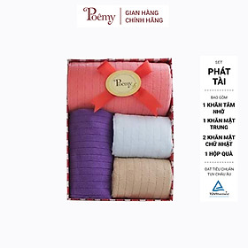 Mua Set quà Sẻ Chia POÊMY  bộ khăn tắm đại  khăn tắm trung  khăn mặt chữ nhật kèm hộp quà tặng