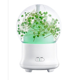 Máy xông tinh dầu, phun sương Quả Cầu Hoa LED 7 màu cao cấp 2019 + tặng 1 lọ tinh dầu 10ml