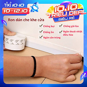 Ron Dán Che Khe Cửa ,Chân Cửa Chống Gió Lùa, Chống Bụi Và Chống Côn Trùng - Hàng Chính Hãng Cuộn 2m - Trắng - 45 mm