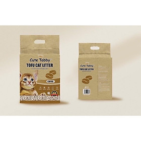 Cát đậu nành cute tabby 6L , TOFU CATLITTER bao hút chân không