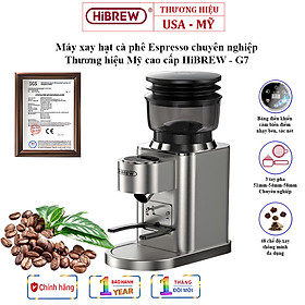 Mua Máy xay hạt cà phê Espresso chuyên nghiệp Thương hiệu Mỹ cao cấp HiBREW G7  150W  Lưỡi xay hình nón Cornical Burr - HÀNG NHẬP KHẨU