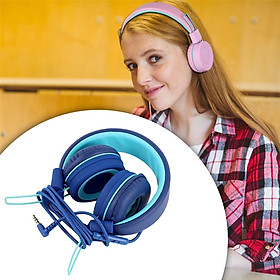 On-Ear Wired Headset Noise Cancellation 3.5mm Socket for School  Blue