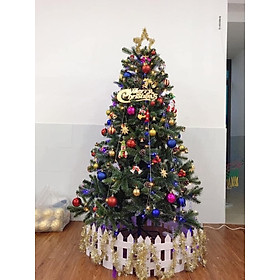 Cây thông noel 3 loại lá gắn trái thông cao 240cm