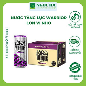 Thùng  Nước tăng lực Warrior vị nho lon 325ml