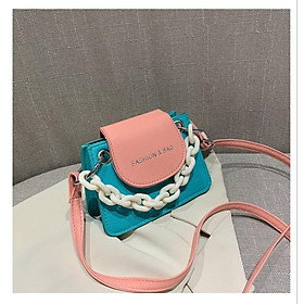 Túi đeo chéo nữ mini phối màu Fashion & Bag