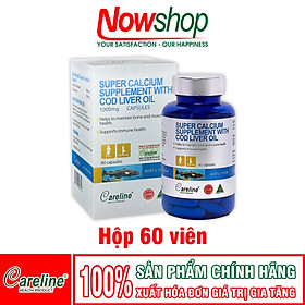 Super Calcium Supplement With Cod Liver Oil 1000mg Careline hộp 60 viên bổ sung canxi và omega 3