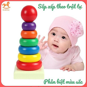 Đồ chơi Tháp cầu vồng mini bằng gỗ