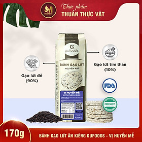 Bánh Gạo Lứt Ăn Kiêng GUfoods 170g - 3 vị - Vị Nguyên Bản, Vị Huyền Mễ, Vị Yến Mạch - Tập Gym, Giảm Cân, Thực Dưỡng, Eat Clean