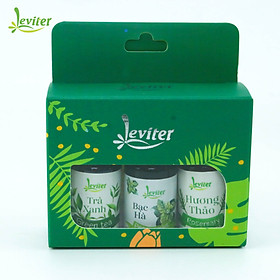 Combo 3 Chai Tinh Dầu Leviter Chăm Sóc Tóc 10ml Trà xanh 10ml - Bạc hà 10ml - Hương thảo 10ml