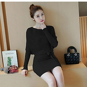 Đầm len dáng ôm tay cánh dơi trẻ trung