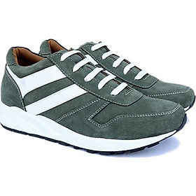 GIÀY TĂNG CHIỀU CAO  GIÀY CAO DÀNH CHO NAM GIỚI T&TRA T20 XANH RÊU DA LỘN  -  CAO 8CM GIÀY ĐỘN NAM CAO VƯỢT TRỘI - XANH RÊU - 40