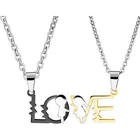 Bộ 2 dây chuyền cặp love titan ko rỉ tt 2040