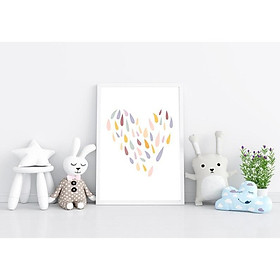 Tranh treo tường | Tranh cho bé-Boho Girl Bedroom Decor, Heart Print 32 , tranh canvas giá rẻ
