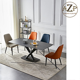 Mua Bàn Ghế Ăn Phong Cách Đương Đại Châu Âu - Xu Hướng Hiện Nay Cho Không Gian Hiện Đại - Chân Thép Mặt Đá - Hàng Nhập Khẩu AZP
